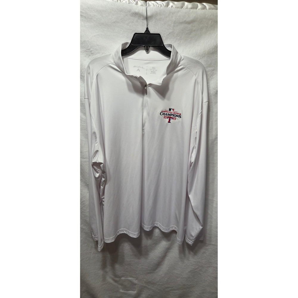 Texas Rangers American League Champions 2023 White Pullover 3XL